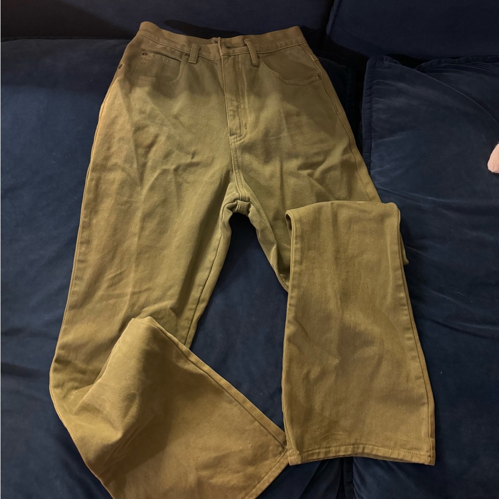 100% cotton green pants